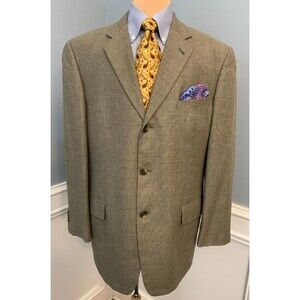 Joseph Abboud Wool Blazer Mens 42R Tweed Twill USA Made Jacket Sportcoat